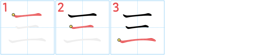 Horizontal stroke direction: left to right