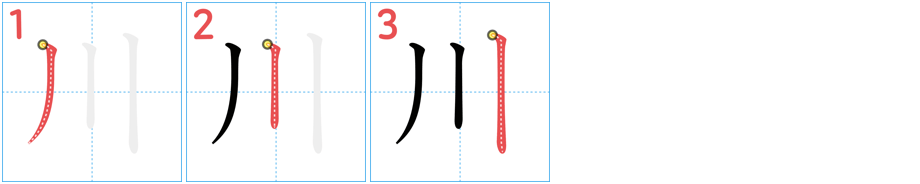 Vertical stroke direction: top to bottom