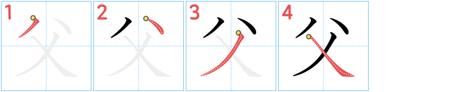 Diagonal strokes order illustration