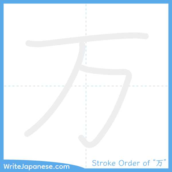 How to write Japanese kanji "万" - stroke order animation