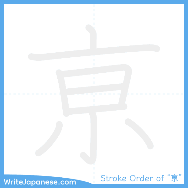 How to write Japanese kanji "亰" - stroke order animation