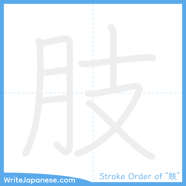 How to write Japanese kanji "肢" - stroke order animation