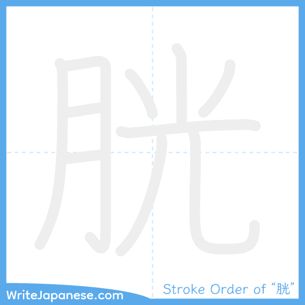 How to write Japanese kanji "胱" - stroke order animation