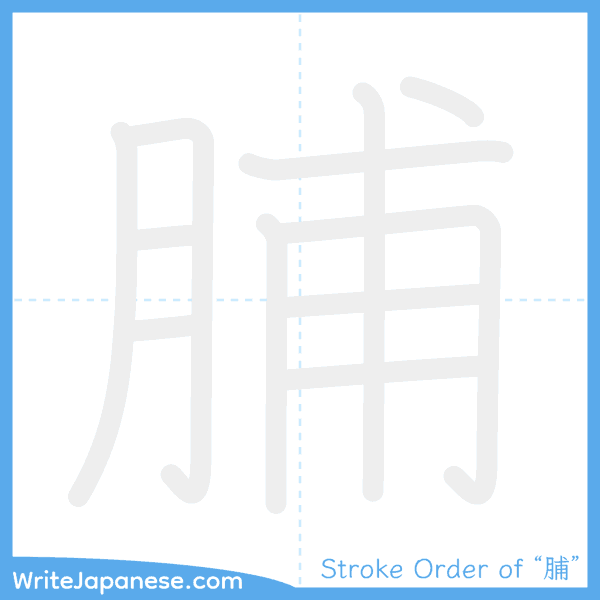 How to write Japanese kanji "脯" - stroke order animation