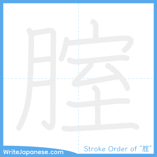 How to write Japanese kanji "腟" - stroke order animation