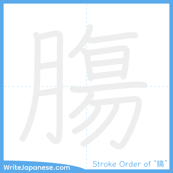 How to write Japanese kanji "膓" - stroke order animation