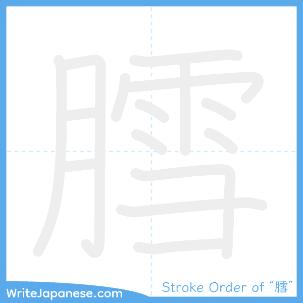How to write Japanese kanji "膤" - stroke order animation
