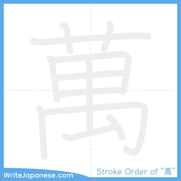 How to write Japanese kanji "萬" - stroke order animation
