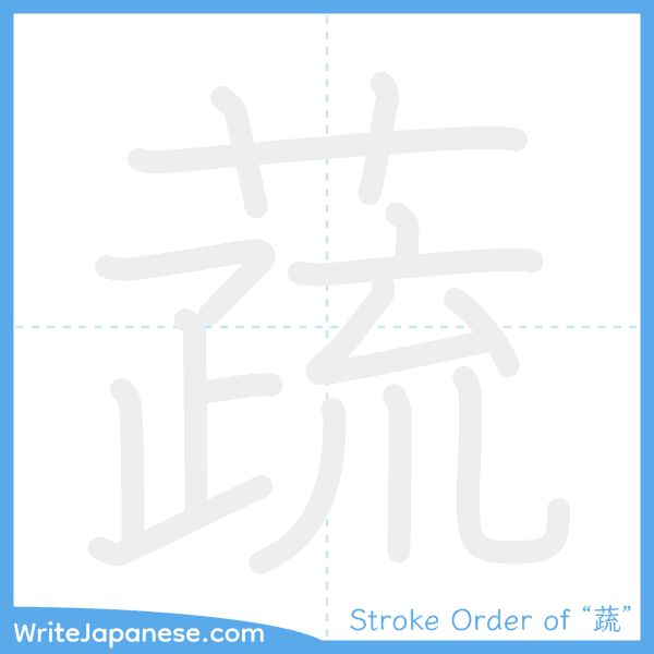 How to write Japanese kanji "蔬" - stroke order animation