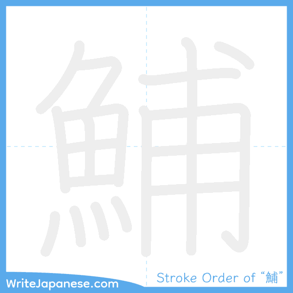 How to write Japanese kanji "鯆" - stroke order animation