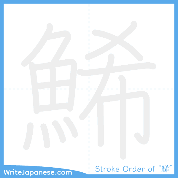 How to write Japanese kanji "鯑" - stroke order animation