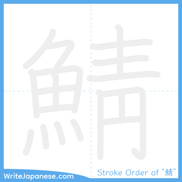 How to write Japanese kanji "鯖" - stroke order animation