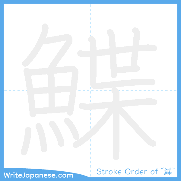 How to write Japanese kanji "鰈" - stroke order animation