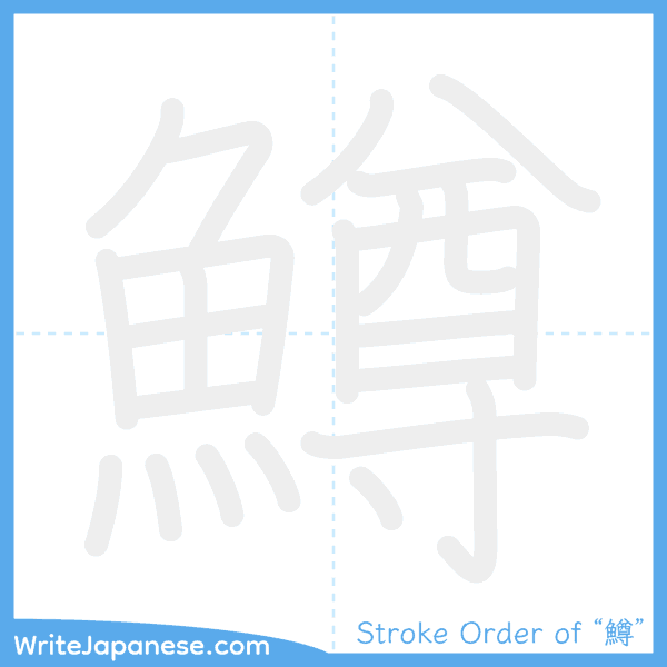 How to write Japanese kanji "鱒" - stroke order animation