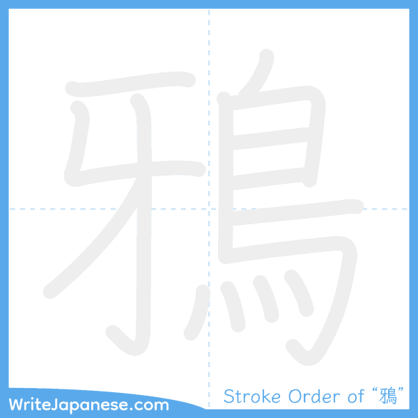 How to write Japanese kanji "鴉" - stroke order animation