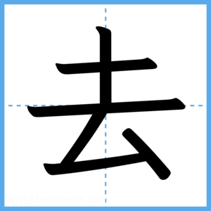 Japanese Kanji "去" - Stroke Order Guide