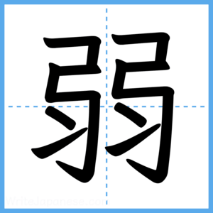 Japanese Kanji "弱" - Stroke Order Guide