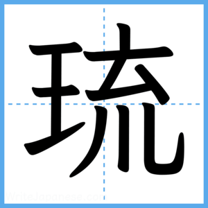 Japanese Kanji "琉" - Stroke Order Guide
