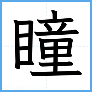 Japanese Kanji "瞳" - Stroke Order Guide