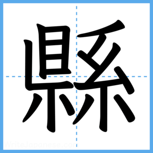 Japanese Kanji "縣" - Stroke Order Guide