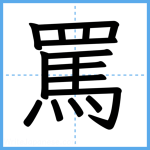 Japanese Kanji "罵" - Stroke Order Guide