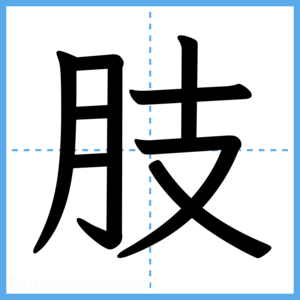 Japanese Kanji "肢" - Stroke Order Guide