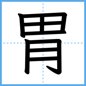 Japanese Kanji "胃" - Stroke Order Guide