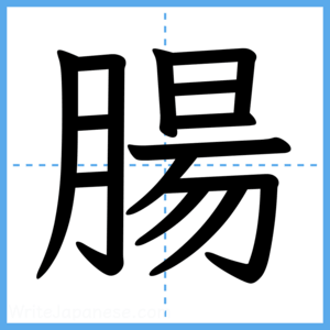 Japanese Kanji "腸" - Stroke Order Guide