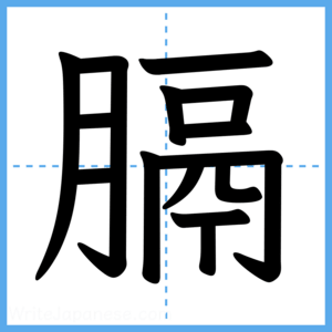 Japanese Kanji "膈" - Stroke Order Guide