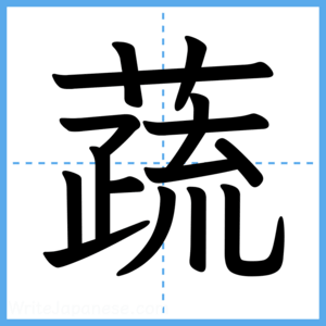 Japanese Kanji "蔬" - Stroke Order Guide