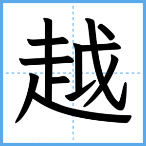 Japanese Kanji "越" - Stroke Order Guide