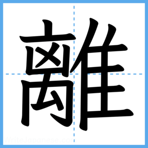 Japanese Kanji "離" - Stroke Order Guide