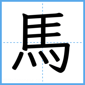 Japanese Kanji "馬" - Stroke Order Guide