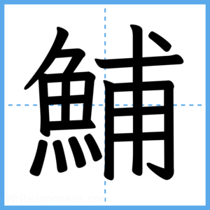 Japanese Kanji "鯆" - Stroke Order Guide