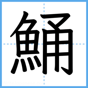 Japanese Kanji "鯒" - Stroke Order Guide
