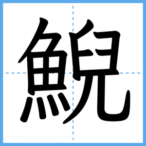 Japanese Kanji "鯢" - Stroke Order Guide
