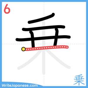 How to write "乗" - stroke 6