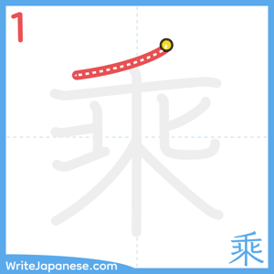 How to write "乘" - stroke 1