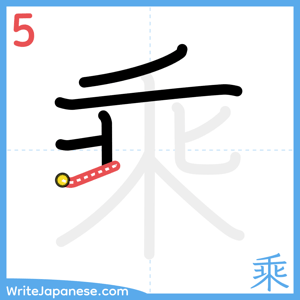 How to write "乘" - stroke 5