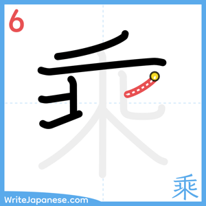 How to write "乘" - stroke 6