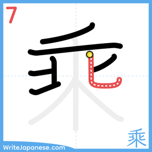 How to write "乘" - stroke 7