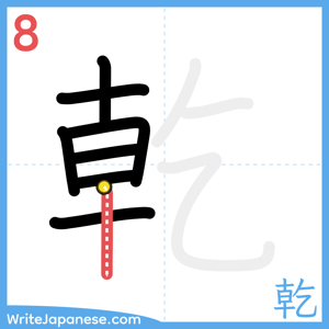 How to write "乾" - stroke 8