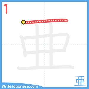 How to write "亜" - stroke 1