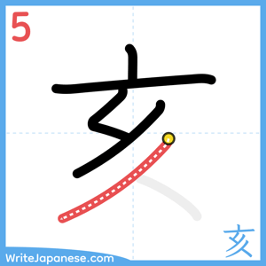 How to write "亥" - stroke 5