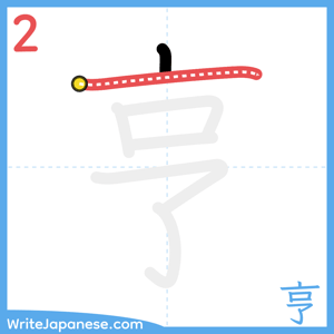 How to write "亨" - stroke 2