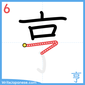 How to write "亨" - stroke 6