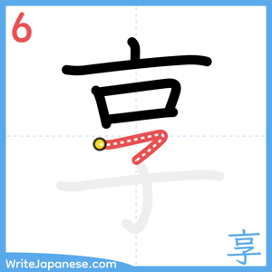 How to write "享" - stroke 6