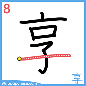 How to write "享" - stroke 8
