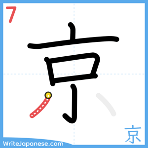 How to write "京" - stroke 7