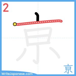 How to write "亰" - stroke 2